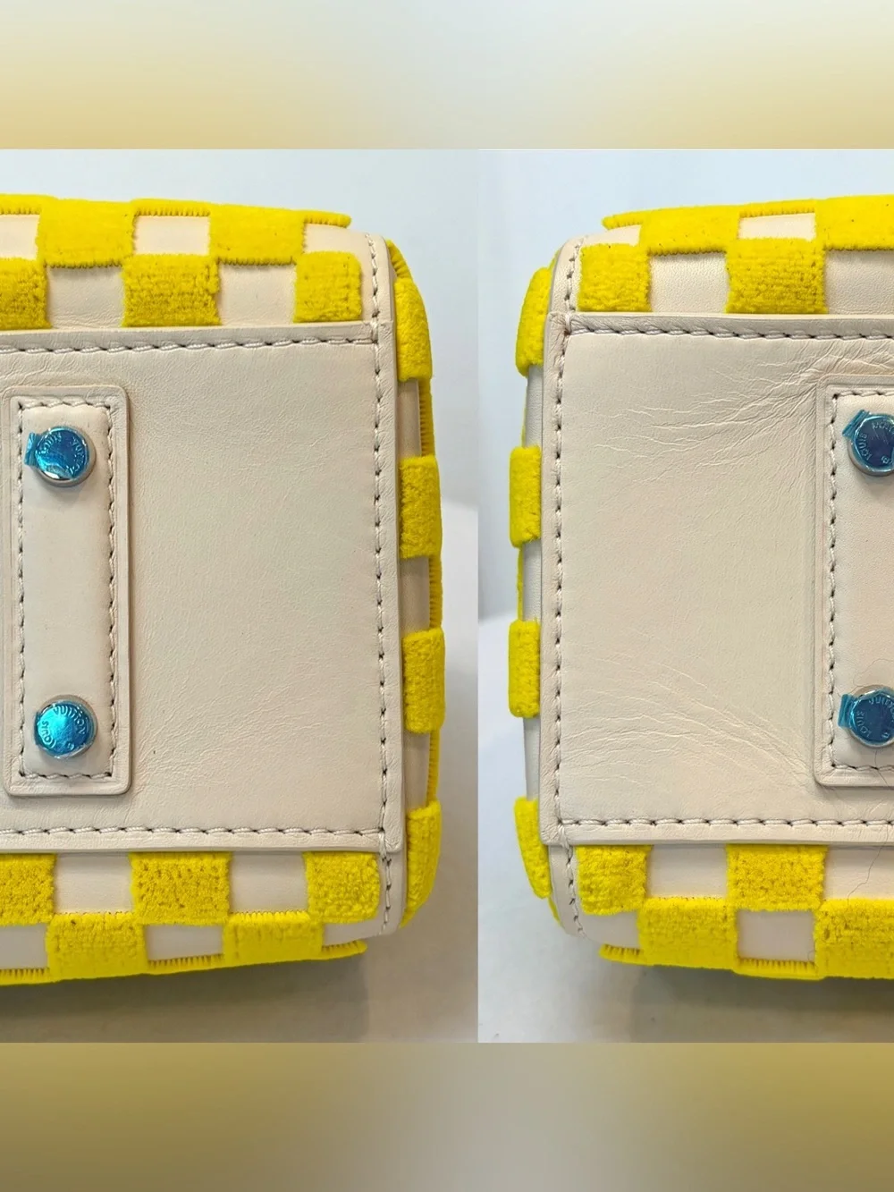 Louis Vuitton 2013 LTD Damier Plush Cube Speedy EastWest, yellow/silver, EUC🦄